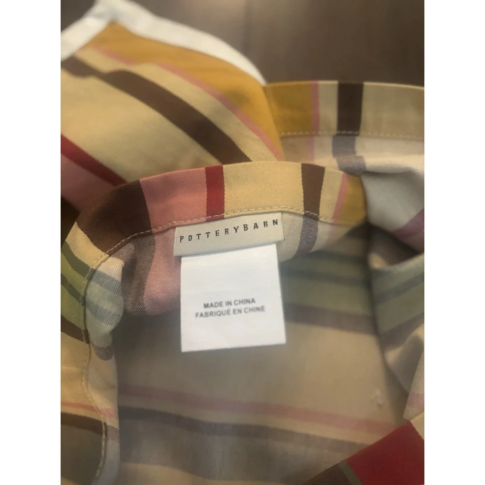 Pottery Barn Duncan Stripe Standard Pillow Sham Brown Yellow Red Green Southwest
